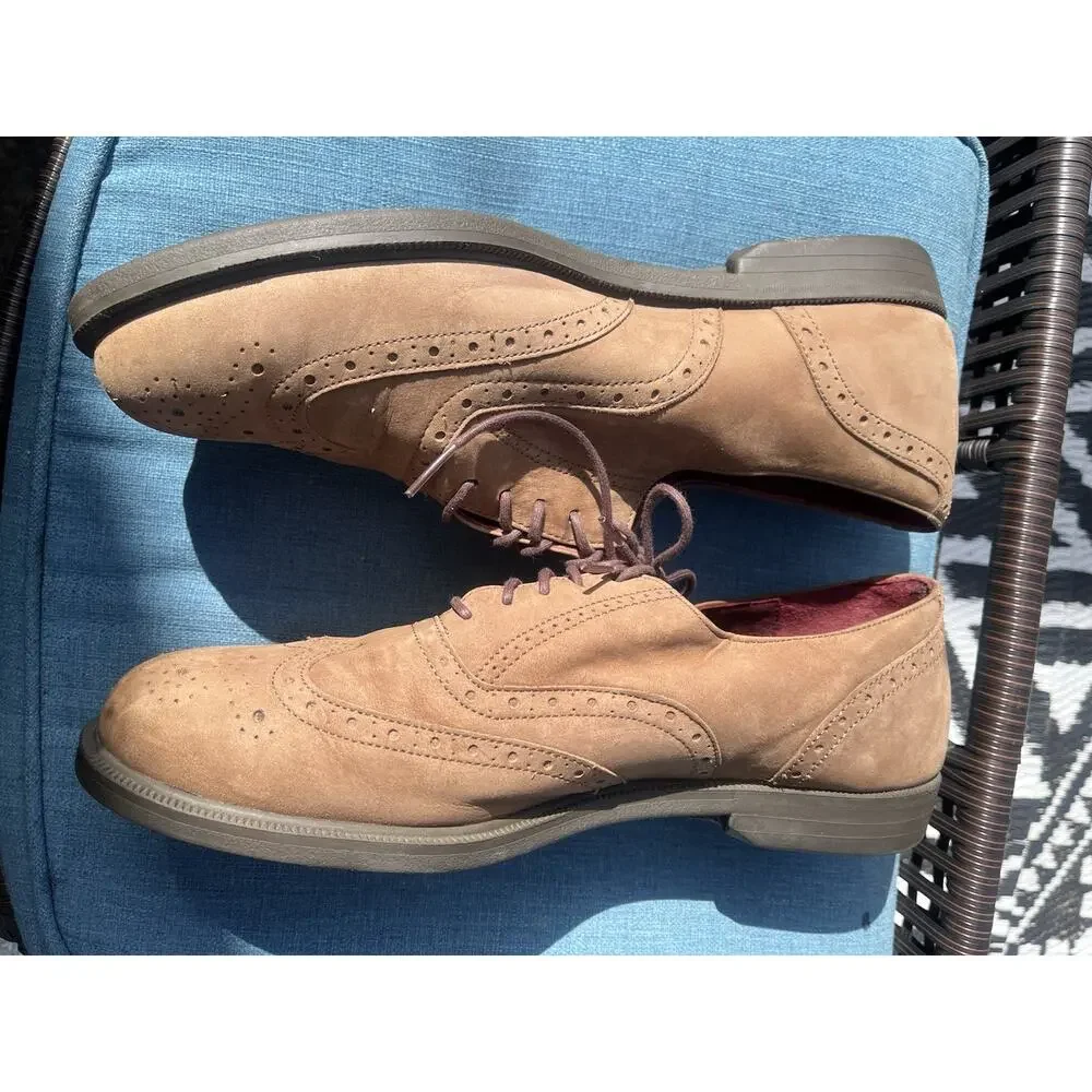 CAMBRIDGE CLASSICS Men's Wingtips Brown Suede Dress Shoes Size 10.5M